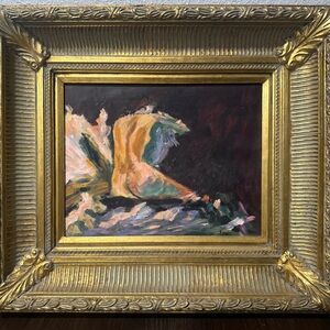 Abstract Gold Framed Art Piece